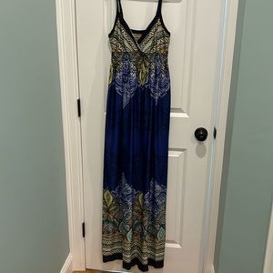 Colorful blue maxi dress